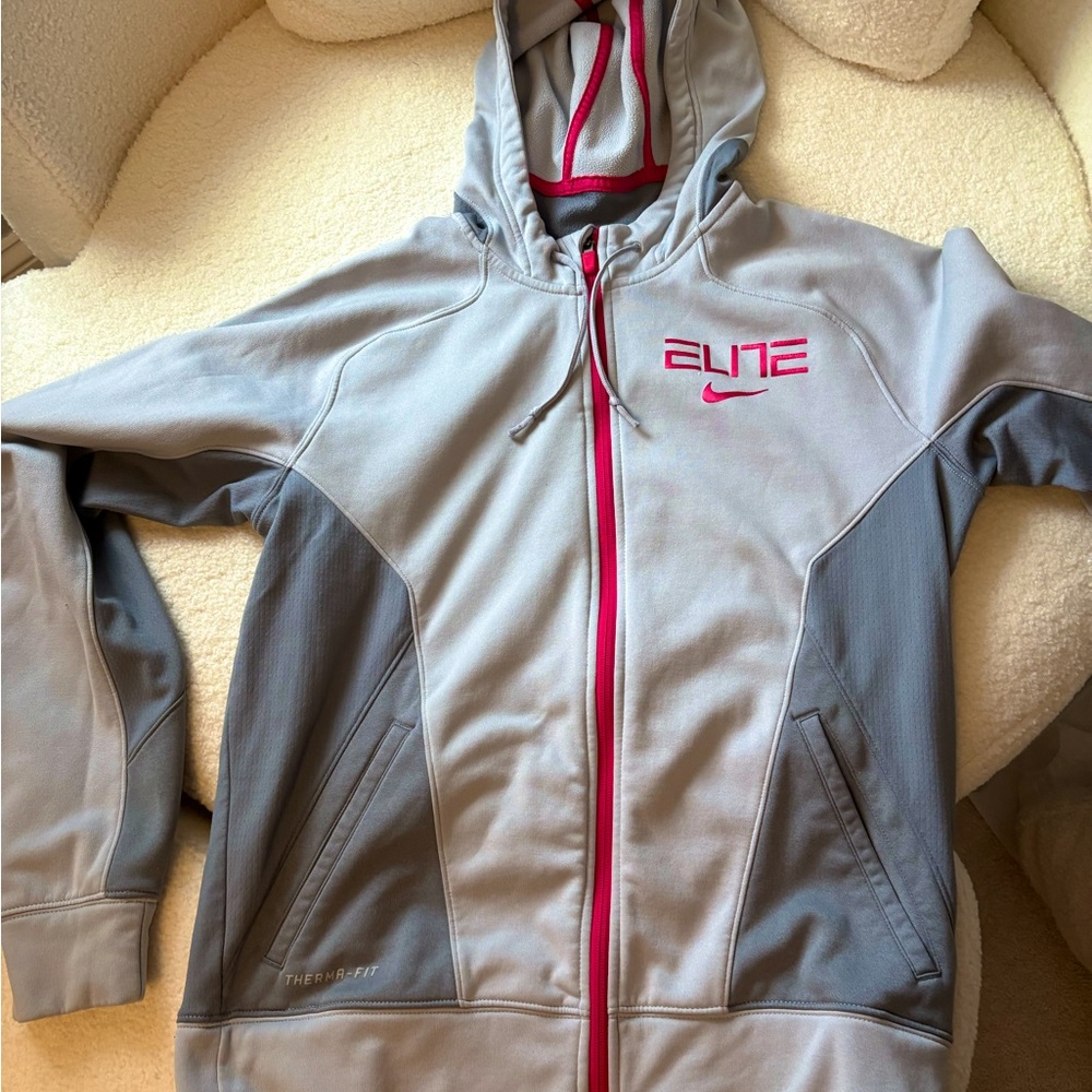 Nike Grey Block Elite Zip Up Jacket- M
